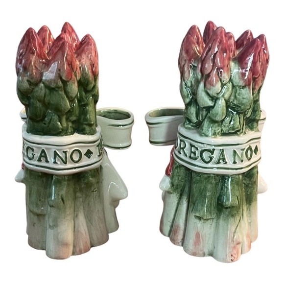 Fitz and Floyd Classics Asparagus Dill Sage SALT PEPPER SHAKERS - Picture 4 of 7